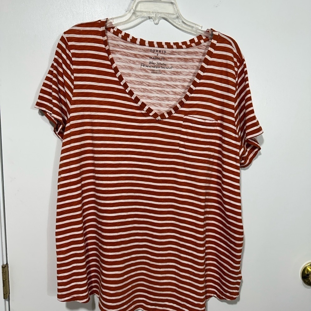 Torrid Women's Red Striped Top
